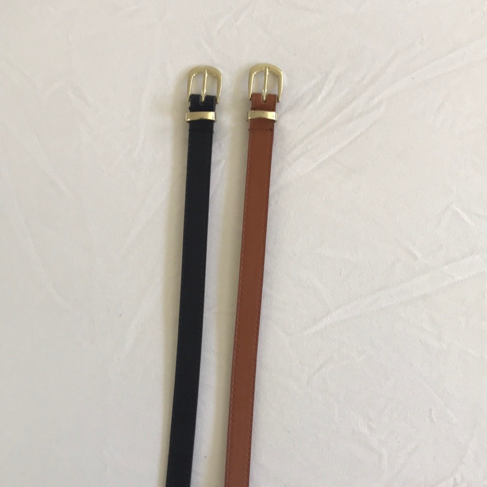 Set of 2 Belts with Gold Hardware